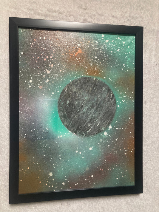 Framed Spray Paint Canvas Painting