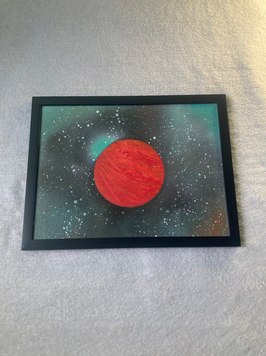 Framed Spray Paint Canvas Painting