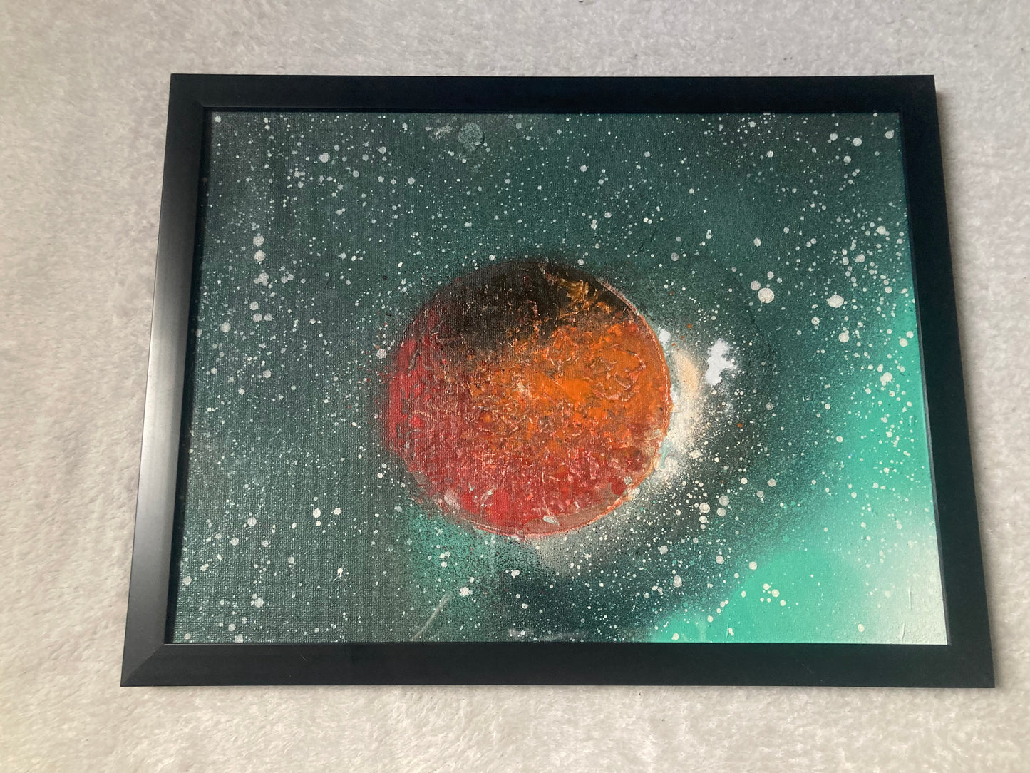 Framed Spray Paint Canvas Painting