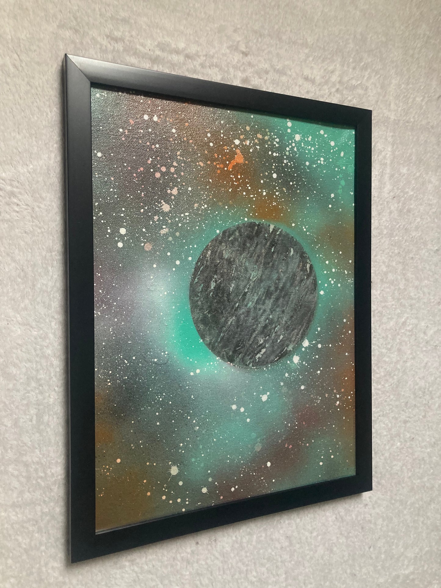 Framed Spray Paint Canvas Painting